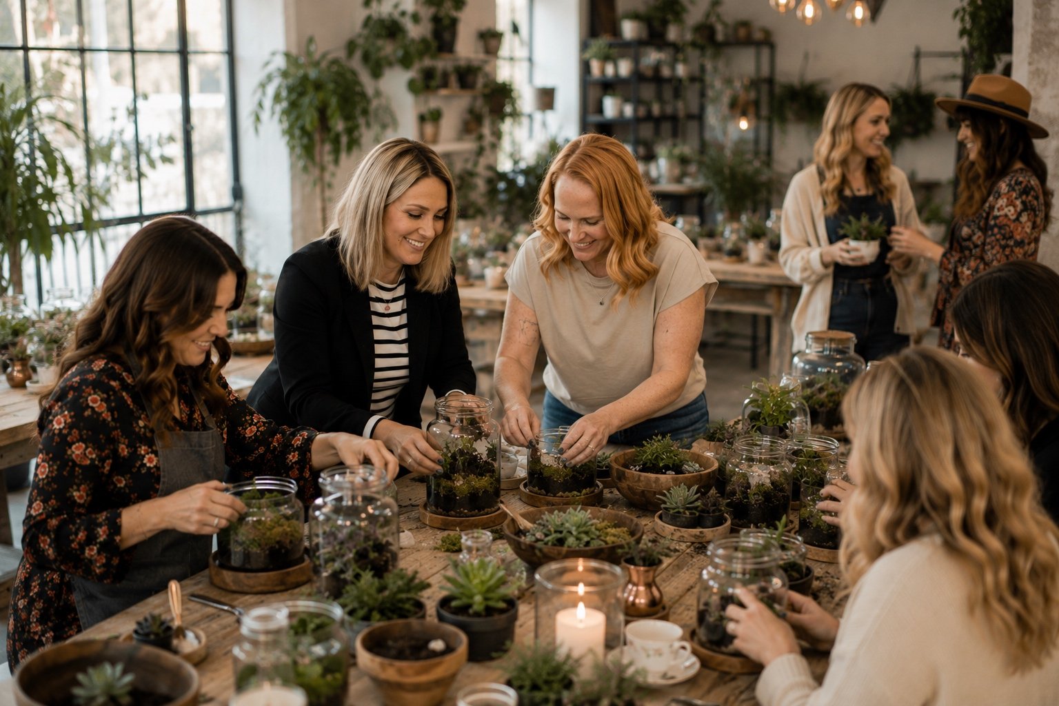 A seasonal workshop under a market tent